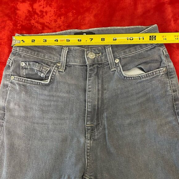 7 For All Mankind Womens Skinny Jeans Size 26 Gray Denim Pants Mid Rise 29” IS - Picture 14 of 14